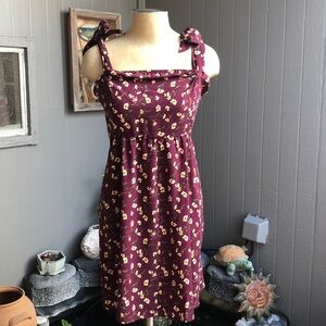 xhilaration purple/burgundy floral dress